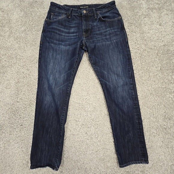 Mavi Jeans Mens 33x32 (Fits 31x30) Blue Slim‎ Straight Low Rise Dark Wash Denim - Picture 1 of 13